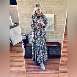 NATURAL LIFE Floral Maxi Dress - Yellow and Red